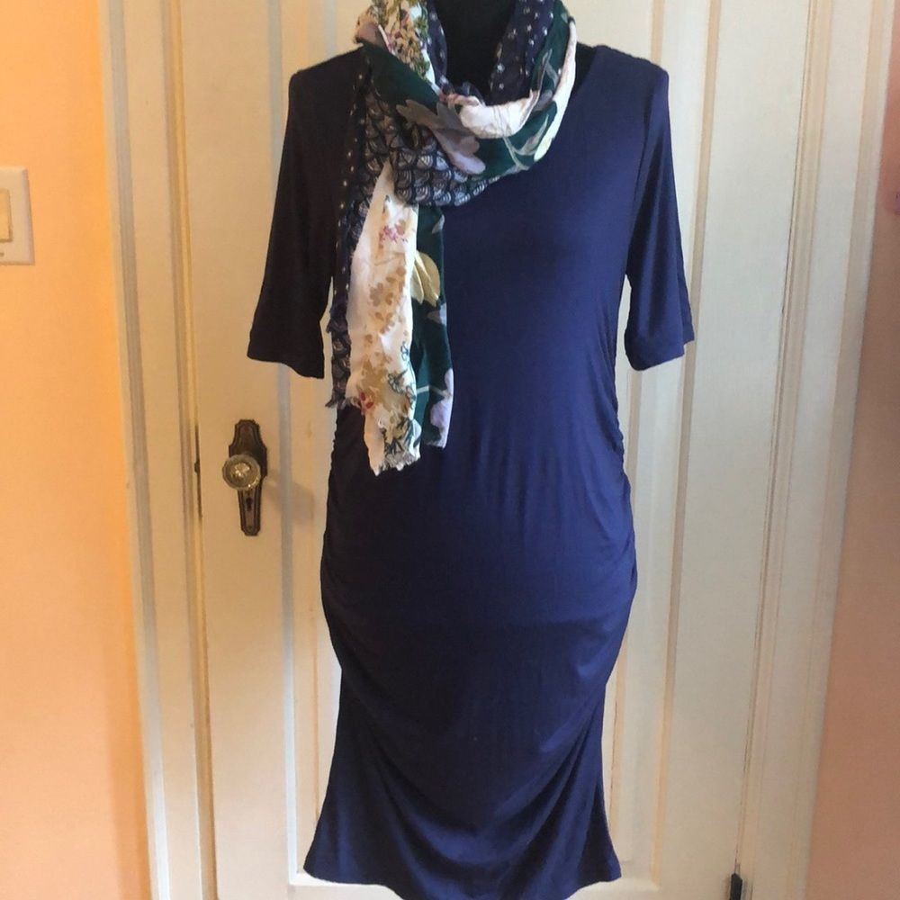 BHome Navy Blue Maternity Dress